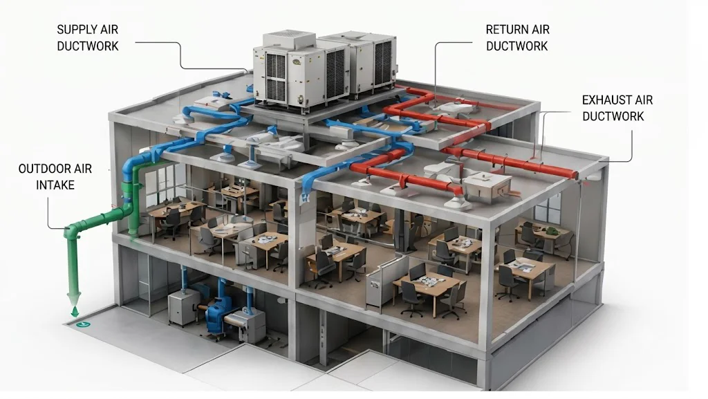 Air distribution system types diagram