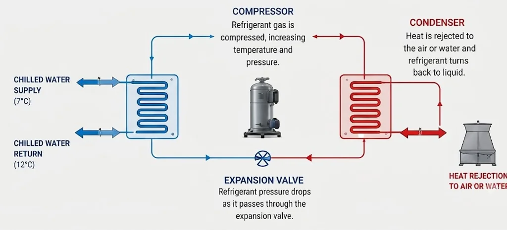 Chiller refrigeration cycle diagram