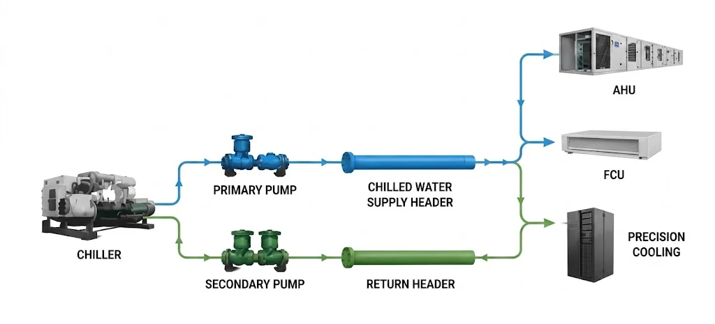 Chilled water distribution diagram