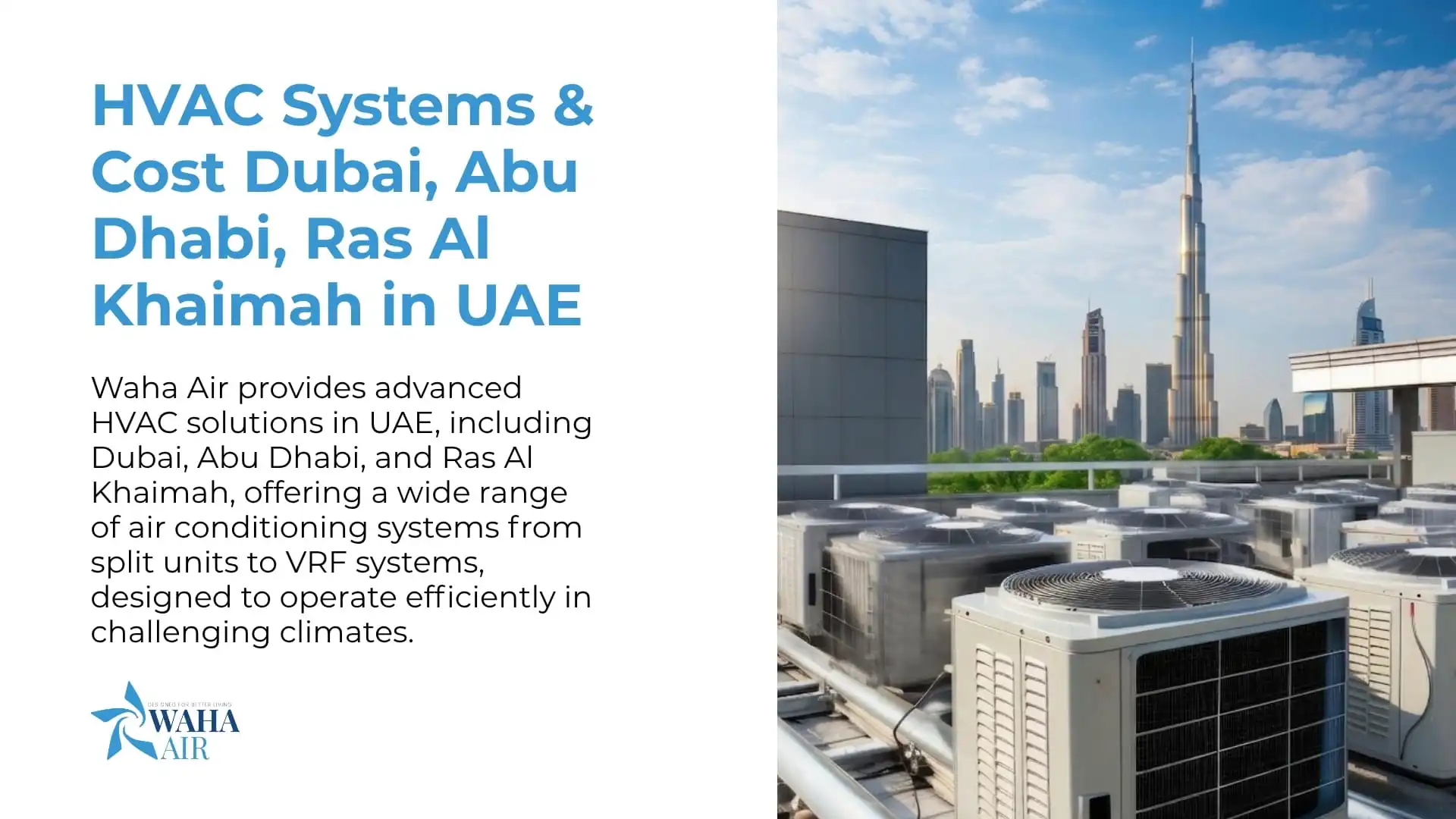 HVAC Systems & Cost Dubai, Abu Dhabi, Ras Al Khaimah in UAE